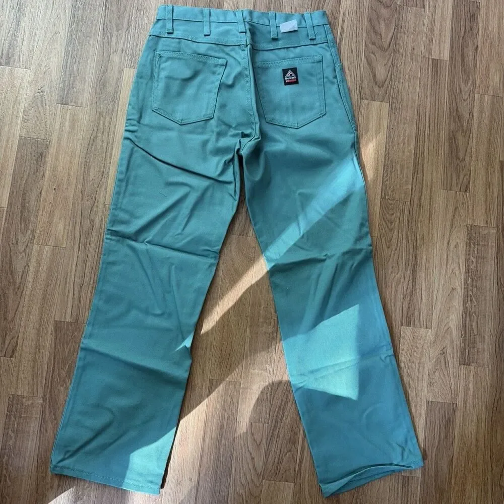 Bulwark RG03230 FR CAT 2 Pants 34x32 Green ATPV 12 NFPA 2112 NWOT Welder Molton
